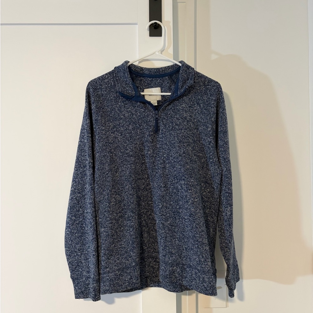 Old Navy 1/4 Zip Pullover Sweater Men's Medium Blue Raglan Sleeve Mock Neck